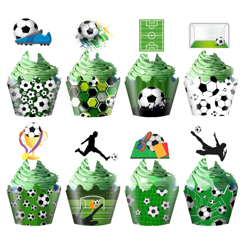 Cupcake Toppers Football - Décoration Gâteau Supporter