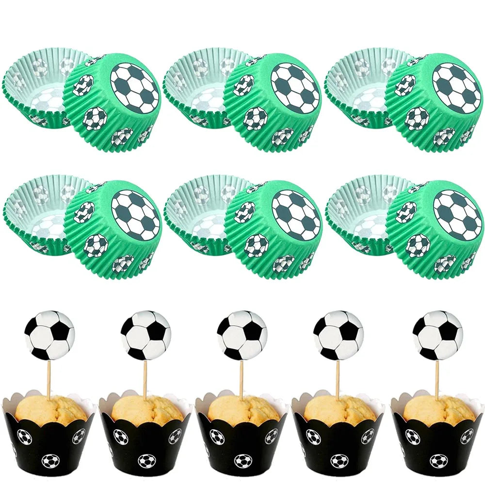 Mini Caissettes Cupcakes Football - Décoration Anniversaire