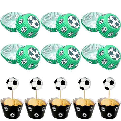 Mini Caissettes Cupcakes Football - Décoration Anniversaire