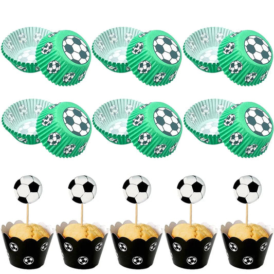 Mini Caissettes Cupcakes Football - Décoration Anniversaire