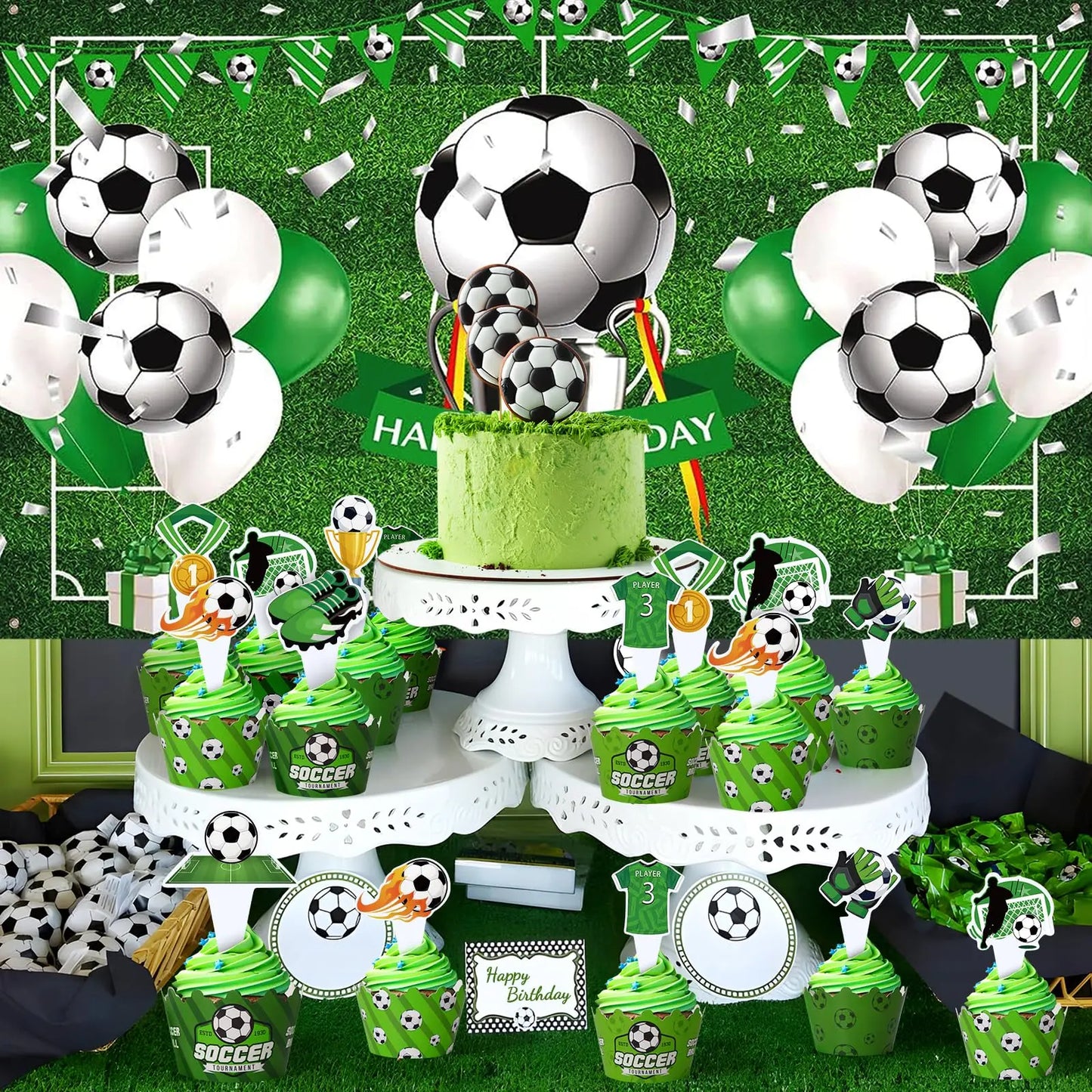 Cupcake Toppers Football - Décoration Gâteau Supporter