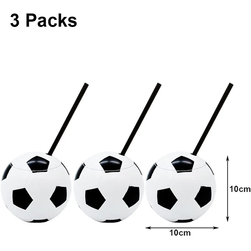 Gobelets Ballon de Foot avec Paille - Pack Soirée