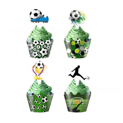 Cupcake Toppers Football - Décoration Gâteau Supporter