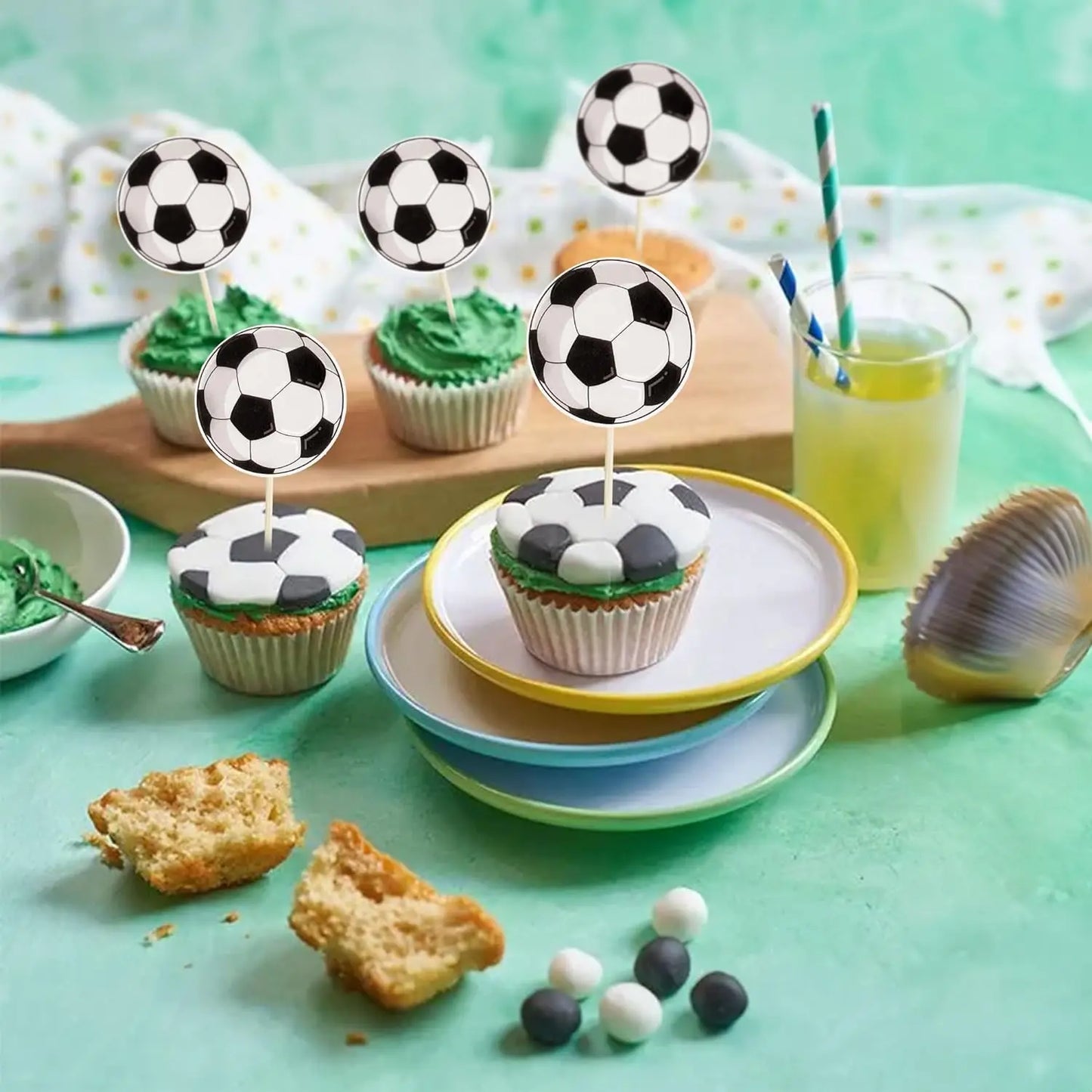 Pics à Cupcakes Football - Décoration Anniversaire Supporter