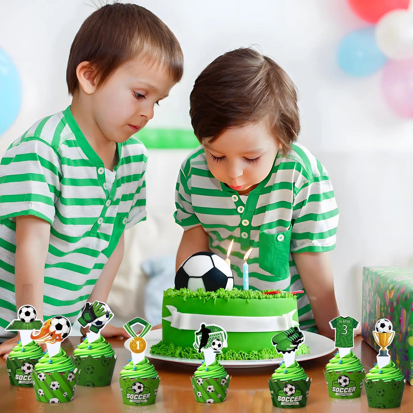 Cupcake Toppers Football - Décoration Gâteau Supporter