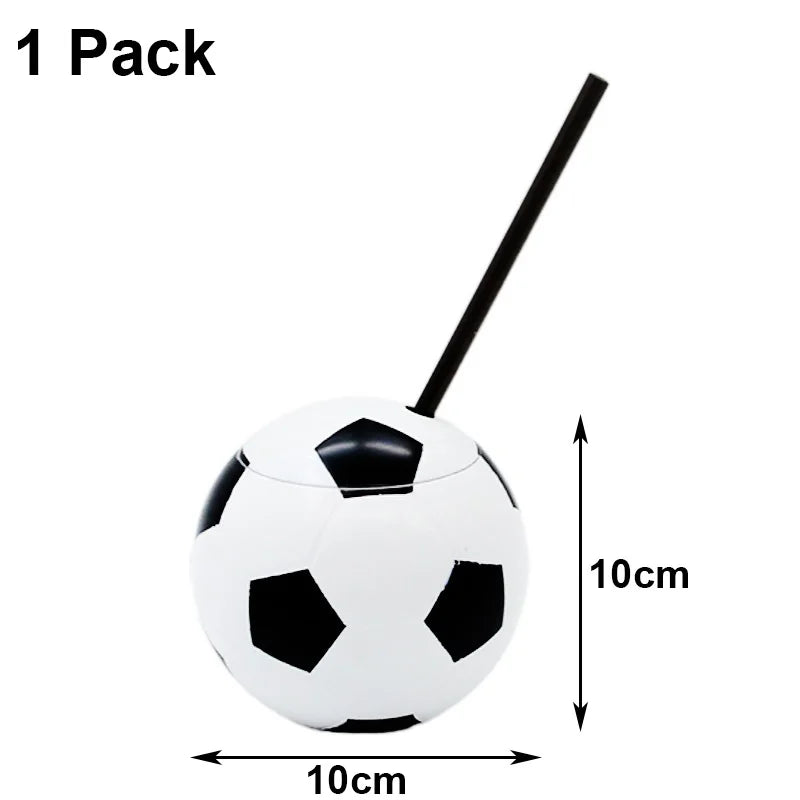 Gobelets Ballon de Foot avec Paille - Pack Soirée